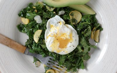 Sautéed Veggies with Avocado + Poached Eggs